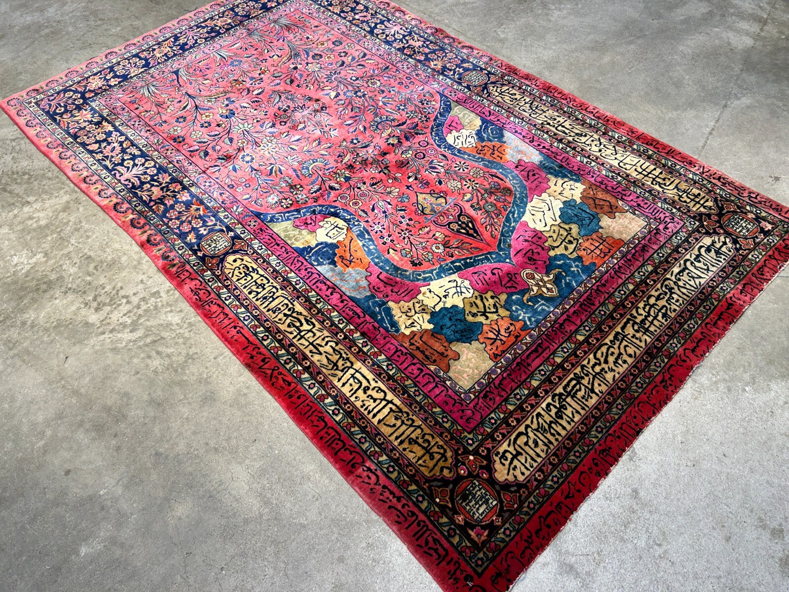 4'1"x6'10" Collector Antique Extra Fine Hand-Knotted 100% Wool Kashane Rug