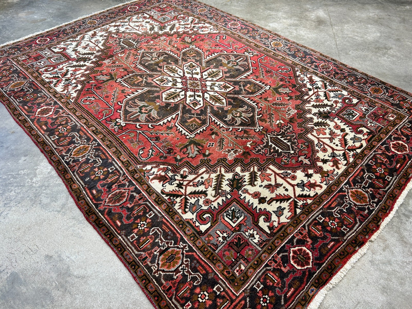 6'7"x9'5" Hand-Knotted 100% Wool Herize Carpet - Area Rug