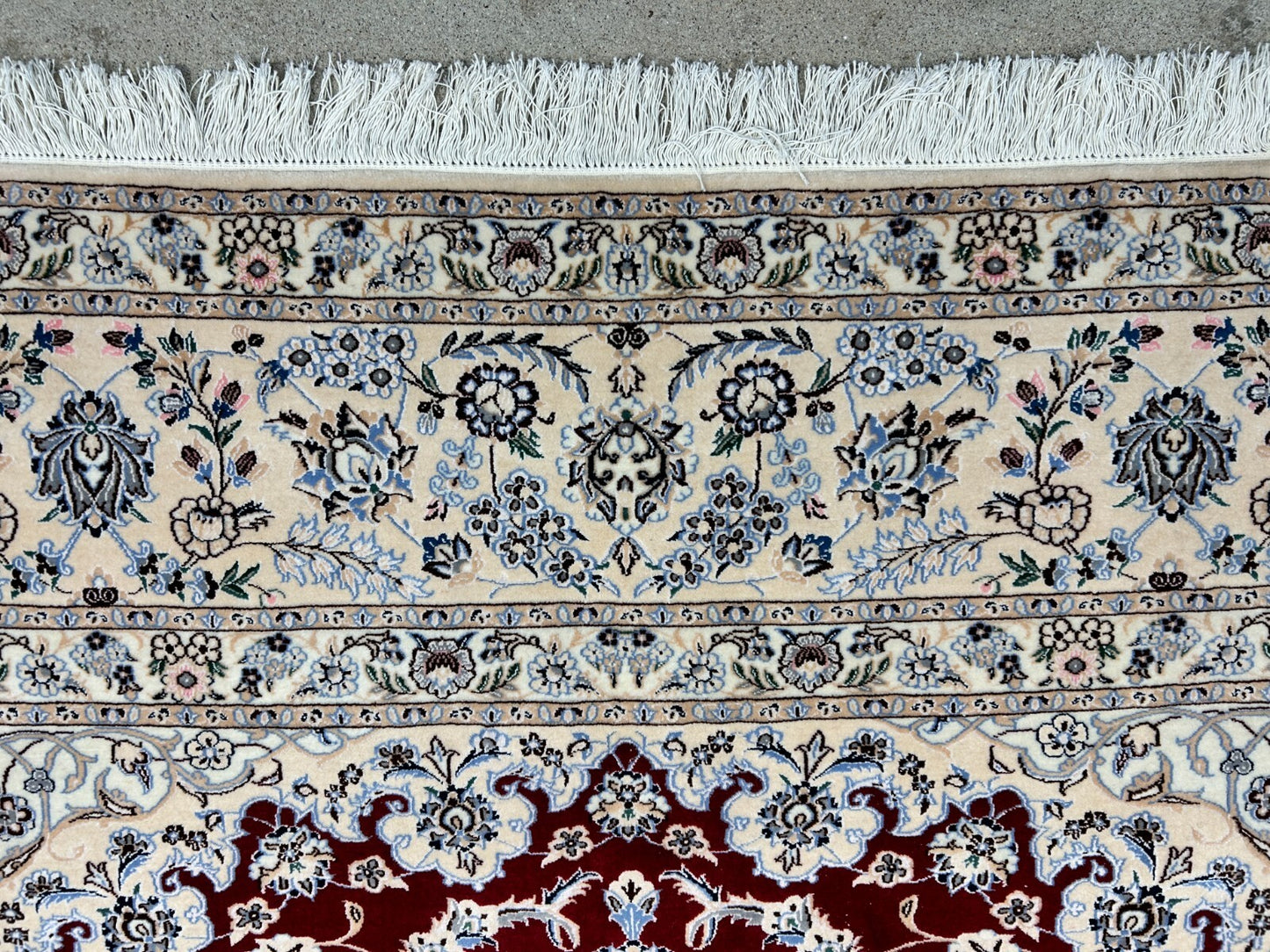 6'7"x9'6" Fine Hand-Knotted Wool & Silk Naine Rug - Area Carpet