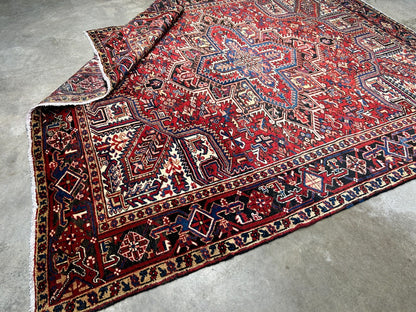 7'9"x9'1" Hand-Knotted 100% Wool Herize Carpet - Area Rug - Square Shaped