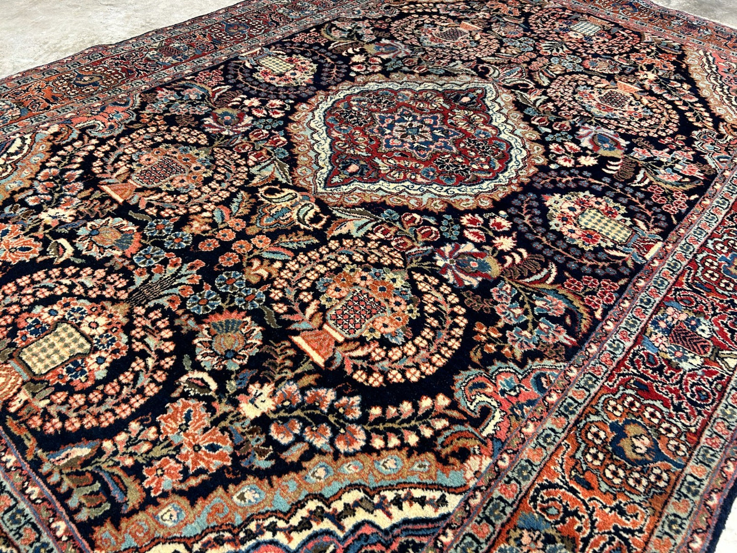 4'8"x7' Antique Hand-Knotted 100% Wool Pile Josane Area Rug - Carpet