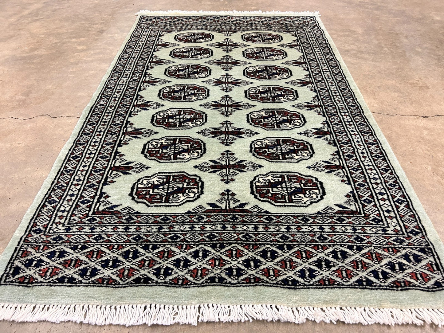 2'7"x4'2" Hand-Knotted 100% Wool Pile Bokhara Rug