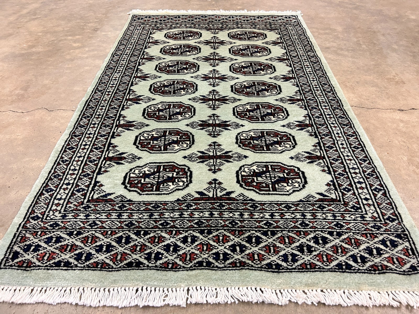 2'7"x4'2" Hand-Knotted 100% Wool Pile Bokhara Rug