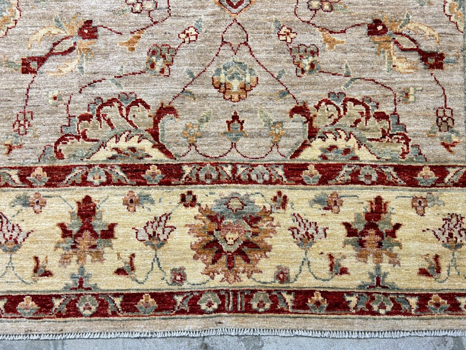 5'8"x8'2" Hand-Knotted 100% Wool Pile Agra Carpet - Area Rug