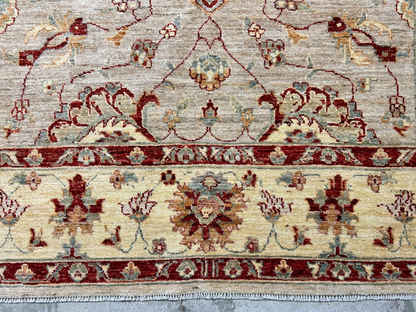 5'8"x8'2" Hand-Knotted 100% Wool Pile Agra Carpet - Area Rug