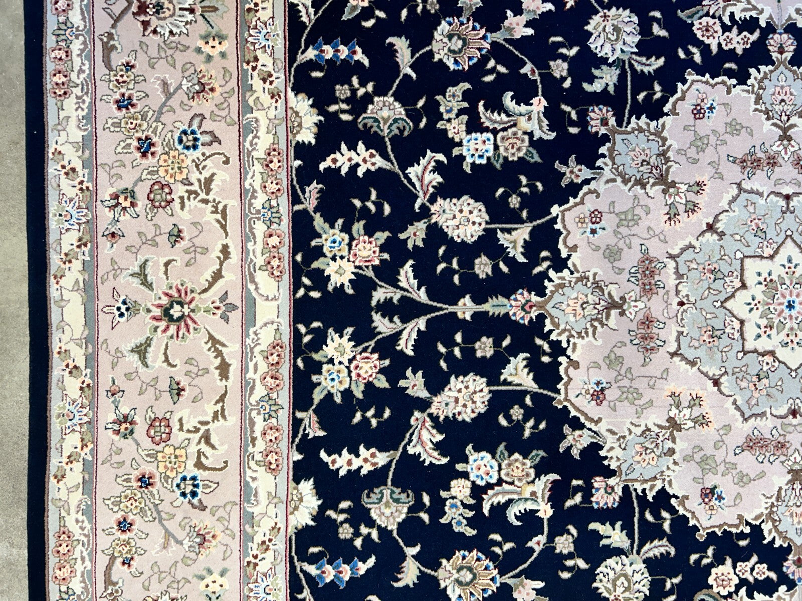 9'x12' Hand-Knotted Wool & Silk Blend Oriental Rug