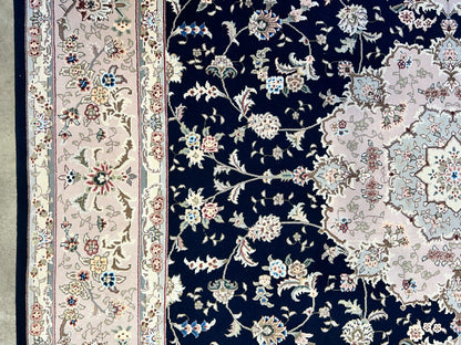 9'x12' Hand-Knotted Wool & Silk Blend Oriental Rug