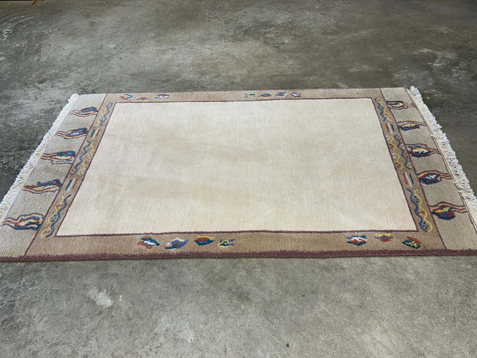 3'x5'3" Hand-Knotted 100% Wool Pile Nepali Area Rug - Carpet