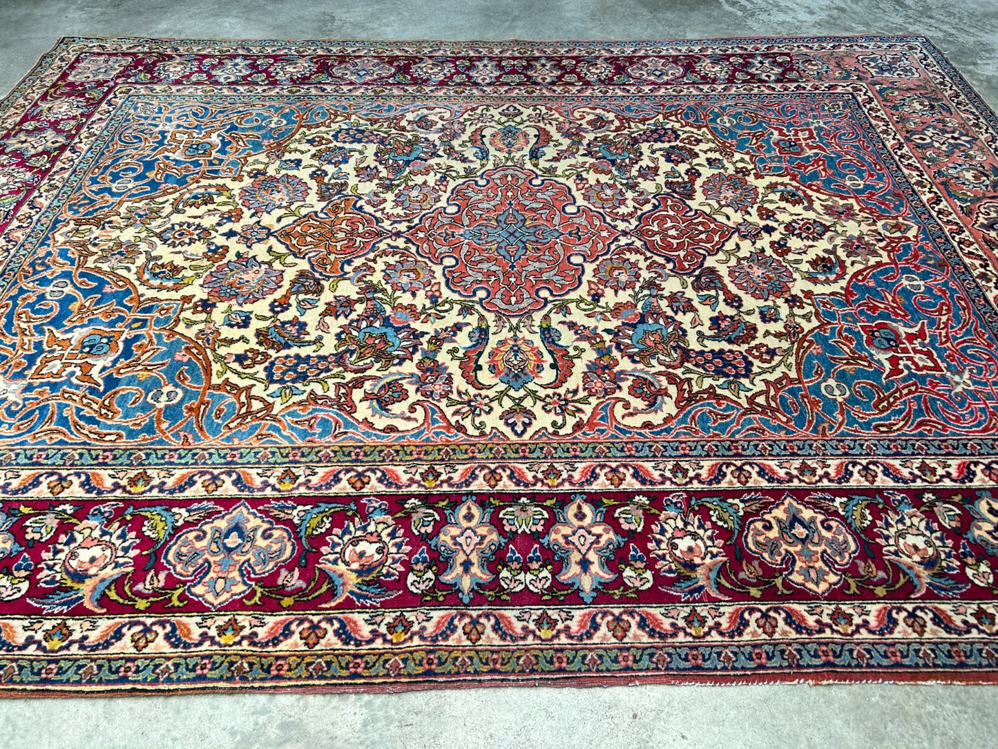 4'10"x6'7" Collector Antique Very Fine Hand-Knotted 100% Wool Isfahane Rug
