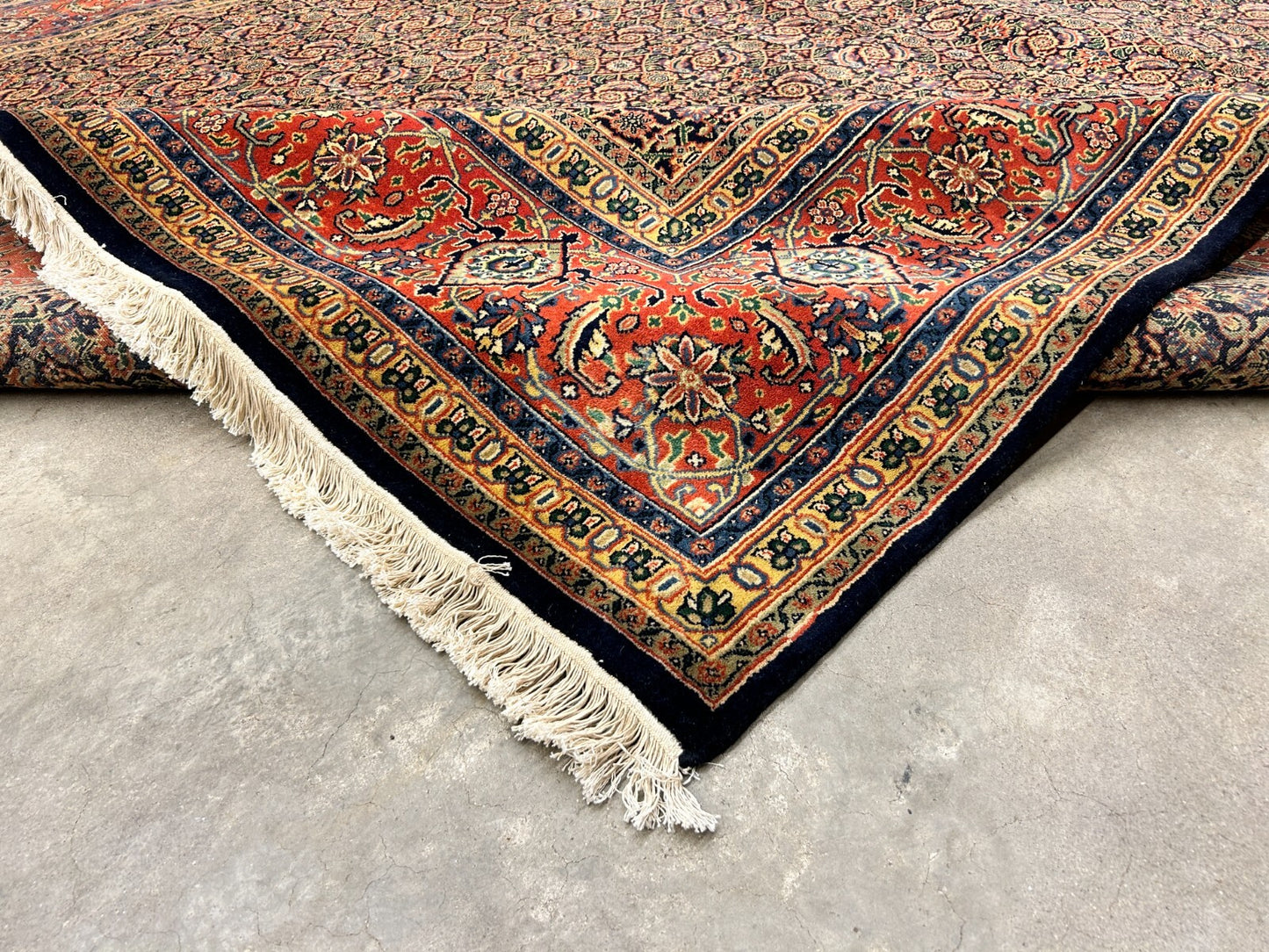 9'x12' Fine Hand-Knotted 100% Wool Pile Herati Design Carpet - Area Rug
