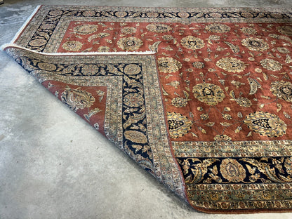 8'10"x12'3" Hand-Knotted 100% Wool Pile Indian Rug