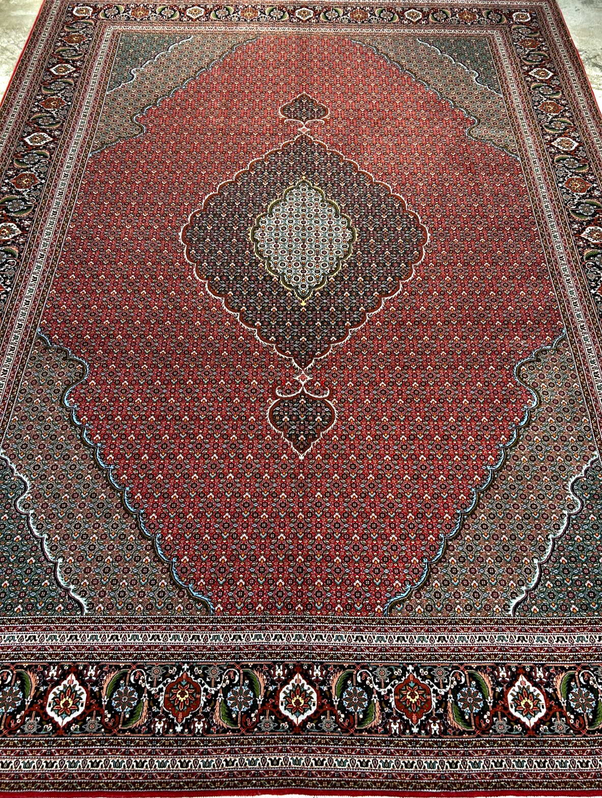 8'8"x11'3" One-Of-a-Kind Hand-Knotted Silk & Wool Tabrize Fish Style Rug