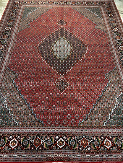 8'8"x11'3" One-Of-a-Kind Hand-Knotted Silk & Wool Tabrize Fish Style Rug