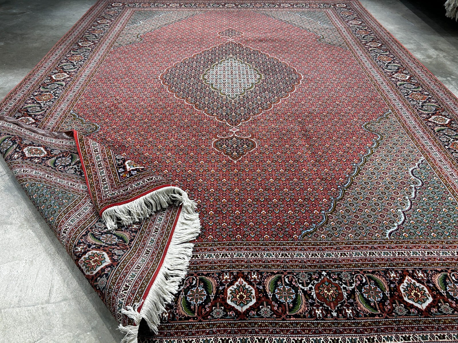 8'8"x11'3" One-Of-a-Kind Hand-Knotted Silk & Wool Tabrize Fish Style Rug