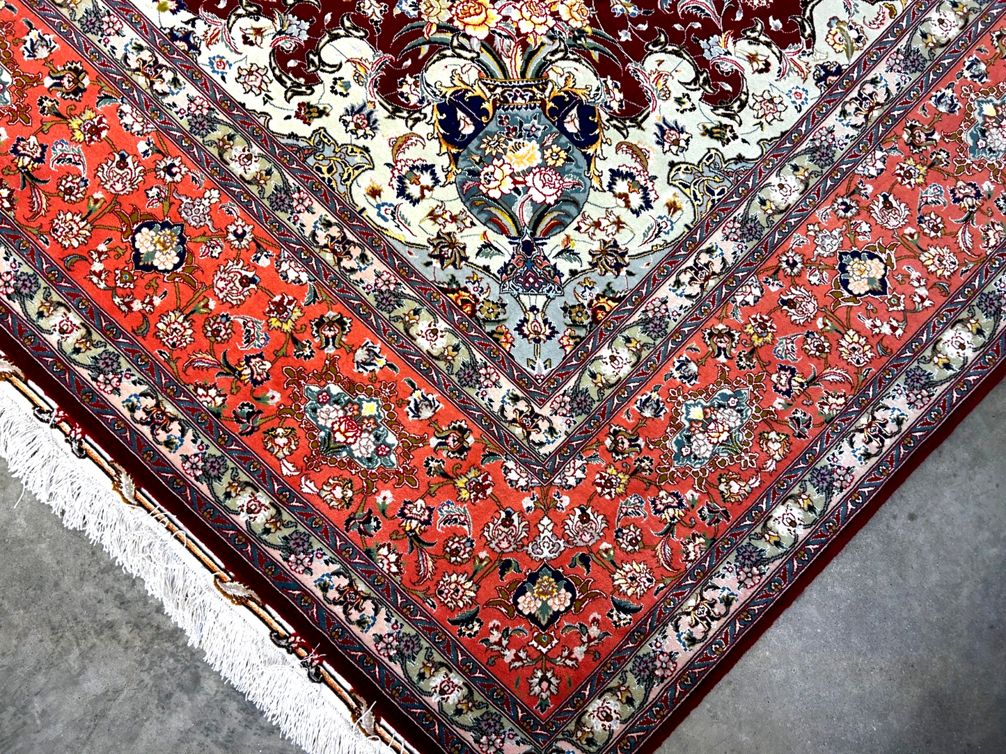 8'x11'7" Extra-Fine 70 Line Silk Foundation Hand-Knotted Wool & Silk Tabrize Rug