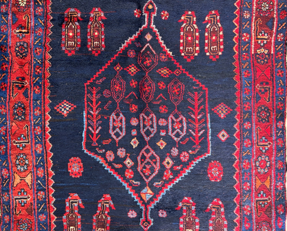4'7" x 9'9'' Hand-Knotted 100% Lamb Wool Bidjare Area Rug