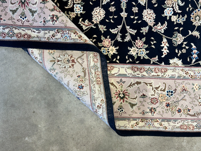 9'x12' Hand-Knotted Wool & Silk Blend Oriental Rug