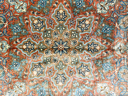 9'10"x13' Exquisite Signed Hand-Knotted 100% Silk Qume Rug