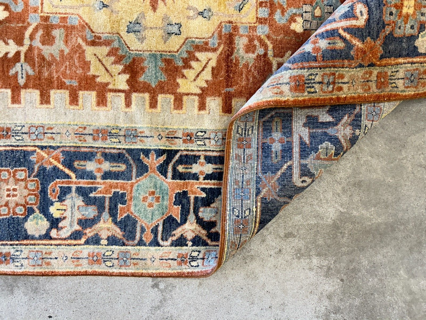 9'x12' Hand-Knotted 100% Lamb Wool Serapie Design Carpet - Area Rug