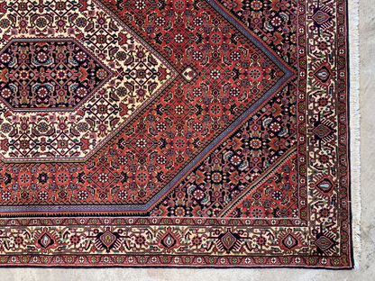 3'8"x5'9" Hand-Knotted 100% Wool Pile Bijare Carpet - Area Rug