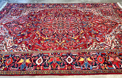 7'9"x11'4" Hand-Knotted 100% Wool Pile Herize Rug