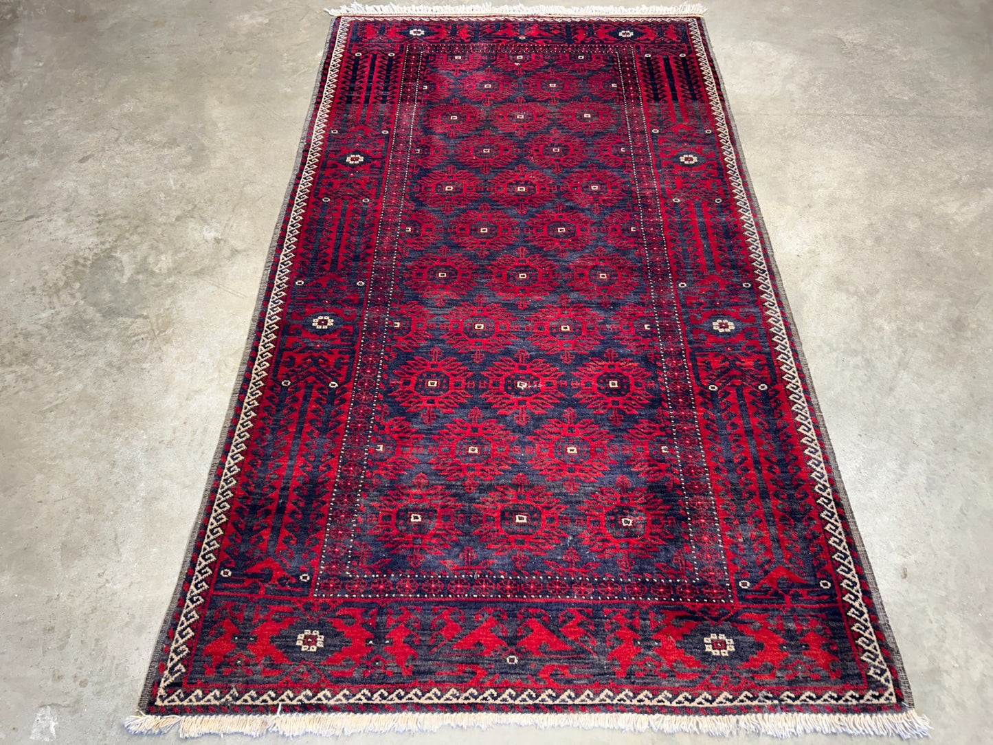 3'8"x6'7" Hand-Knotted 100% Wool Pile Balouchi Area Rug - Carpet