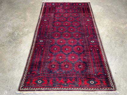 3'8"x6'7" Hand-Knotted 100% Wool Pile Balouchi Area Rug - Carpet