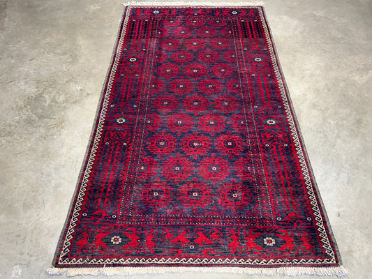 3'8"x6'7" Hand-Knotted 100% Wool Pile Balouchi Area Rug - Carpet