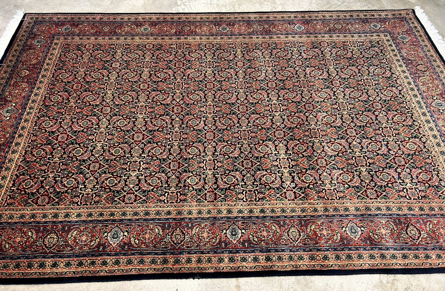6'x9'2" Hand-Knotted 100% Wool Pile Herati Carpet - Area Rug