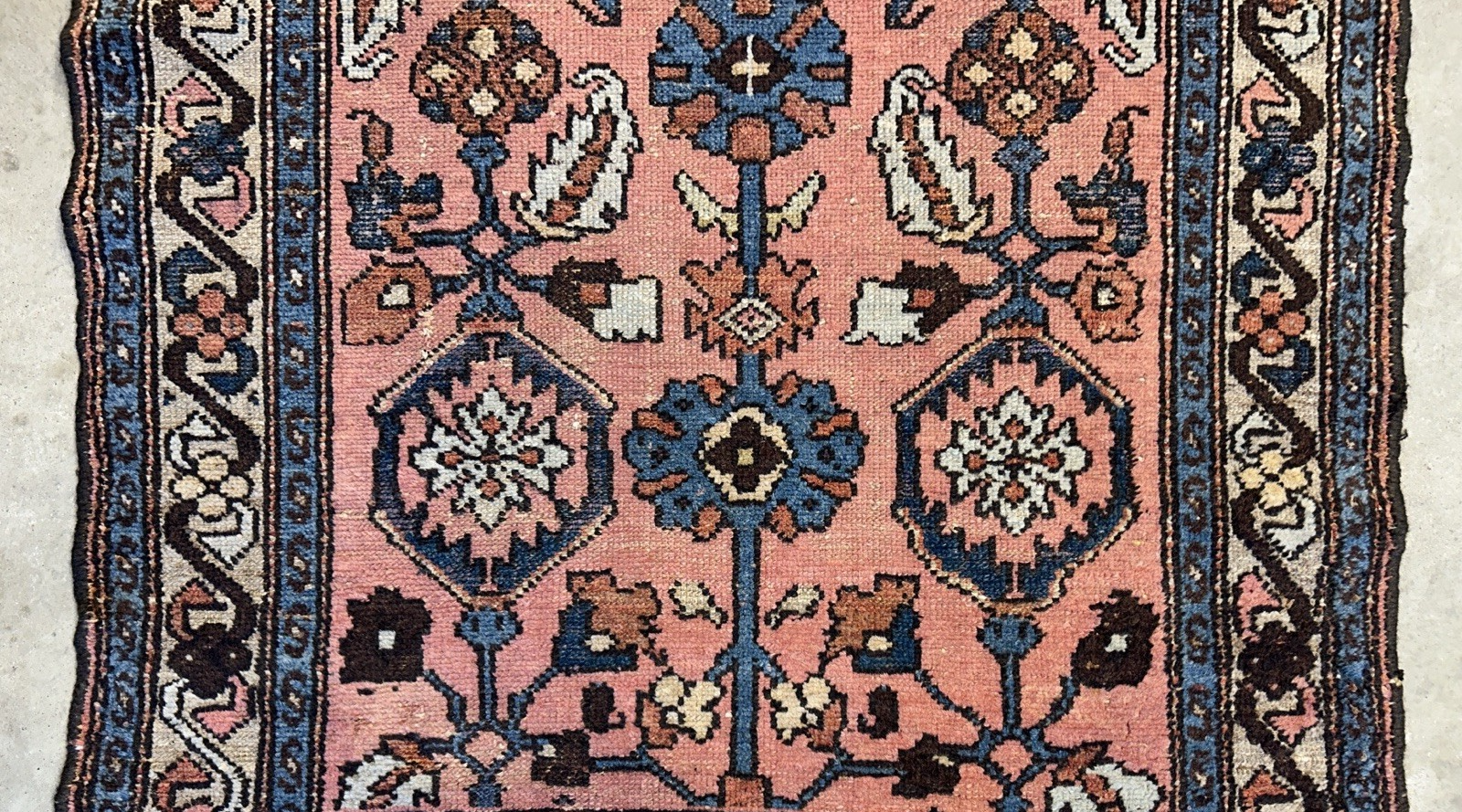 3’3”x6’ Antique Hand-Knotted 100% Wool Pile Hamadane Area Rug - Carpet