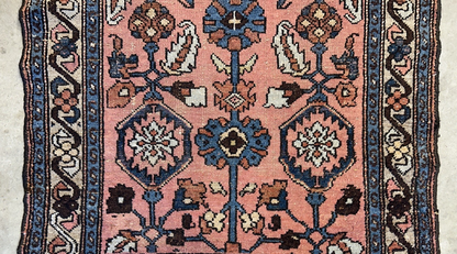 3’3”x6’ Antique Hand-Knotted 100% Wool Pile Hamadane Area Rug - Carpet