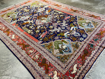 8'4"x11'10" Hand-Knotted 100% Wool Pile Pictorial Kolyayie Rug