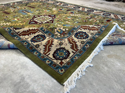 8'10"x11'8" Hand-Knotted 100% Wool Pile Oriental Rug