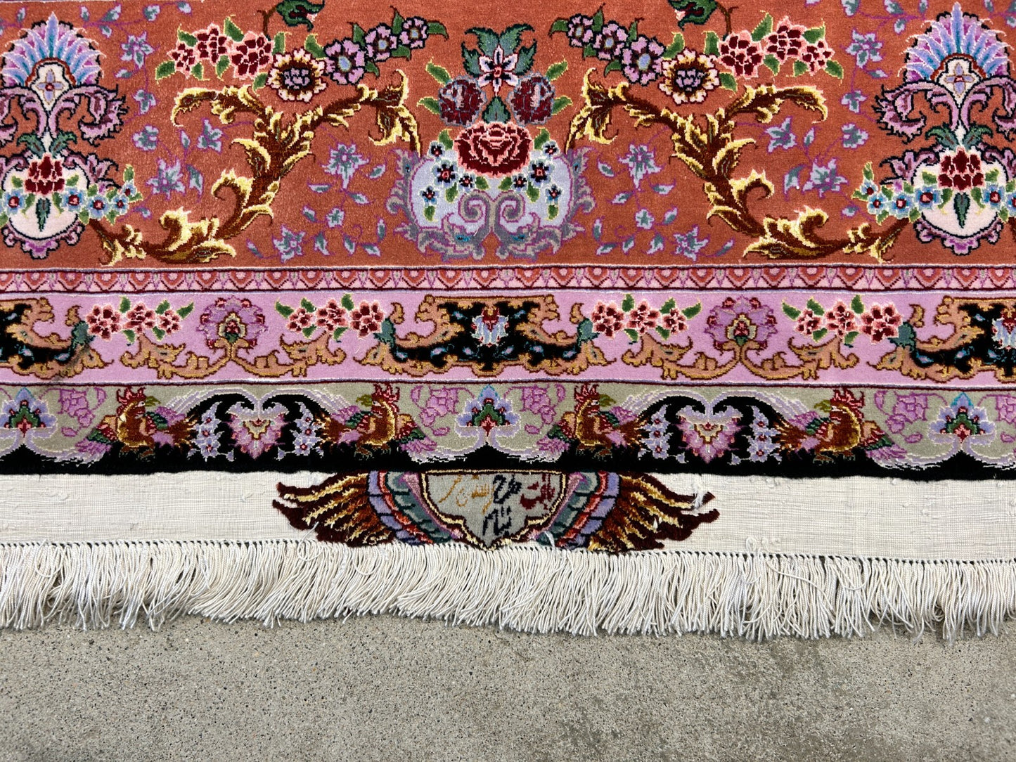 6'8"x10' Extra-Fine Hand-Knotted Wool & Silk Blend Tabrize Carpet - Area Rug