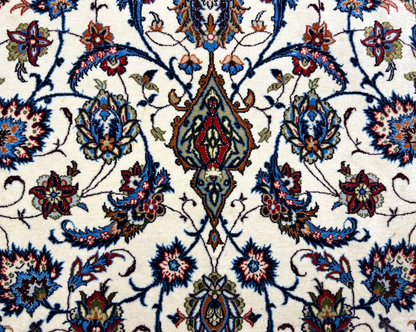 6'9"x10'3" Extra-Fine Hand-Knotted Wool & Silk Blend Isfahane Area Rug - Signed