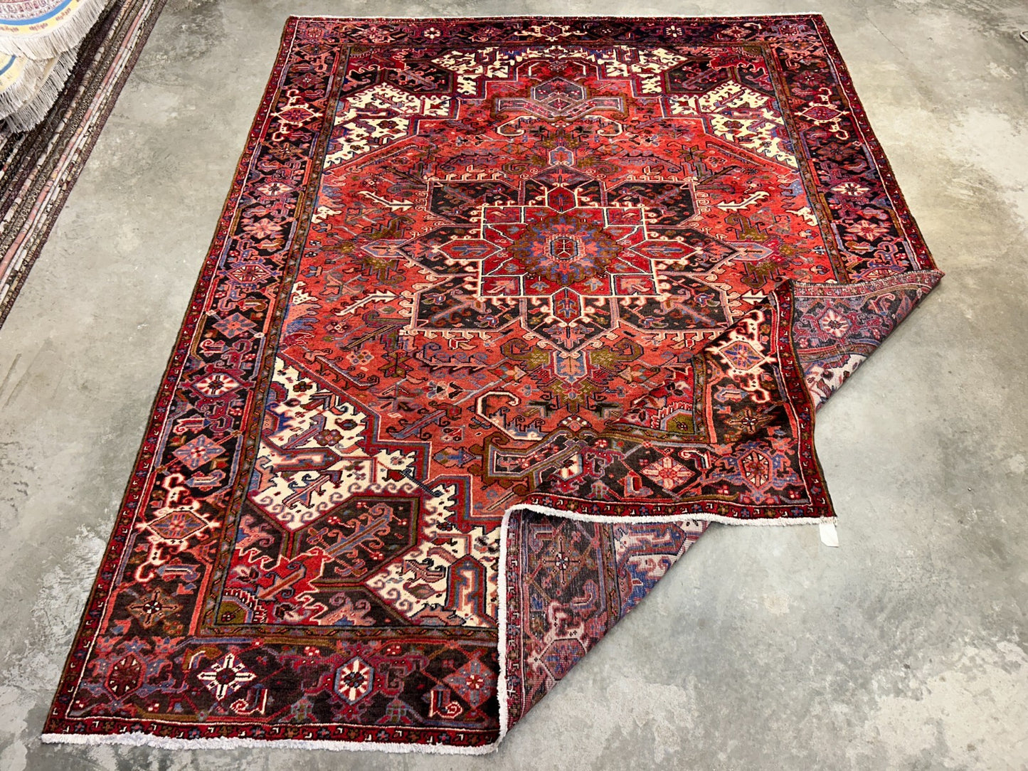 8'9"x11'4" Hand-Knotted 100% Wool Pile Herize Rug