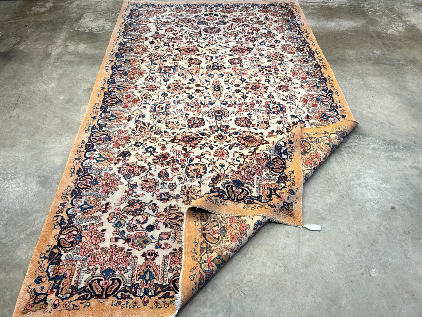 7'x11'10" Antique Hand-Knotted Wool Oriental Kermane Rug - Area Carpet
