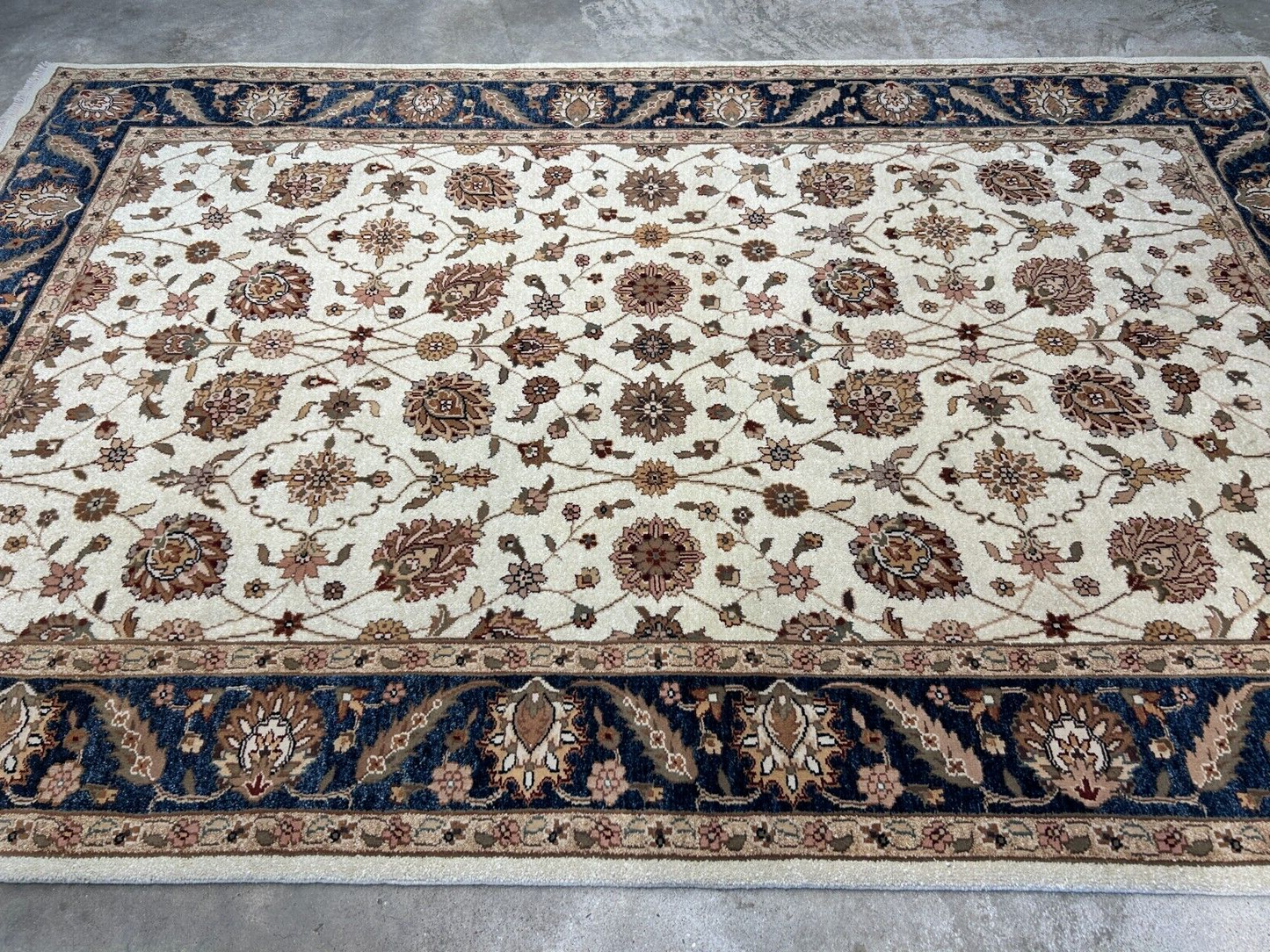 6'x9' Hand-Knotted 100% Wool Pile Indian Agra Carpet - Area Rug