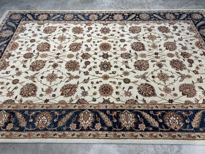 6'x9' Hand-Knotted 100% Wool Pile Indian Agra Carpet - Area Rug
