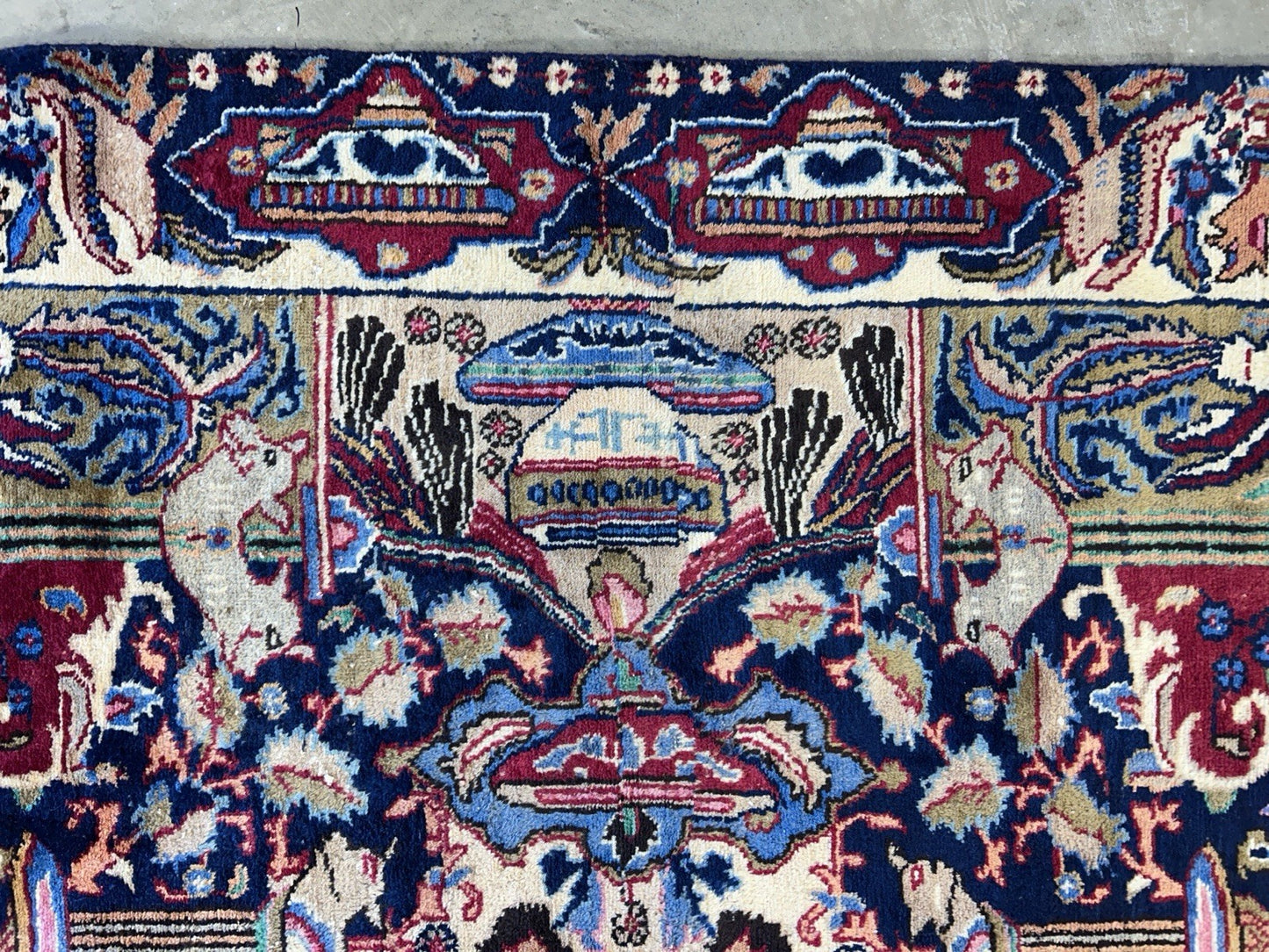 8’2”x11’2” Antique Hand-Knotted 100% Wool Pile Tabrize Area Rug - Carpet