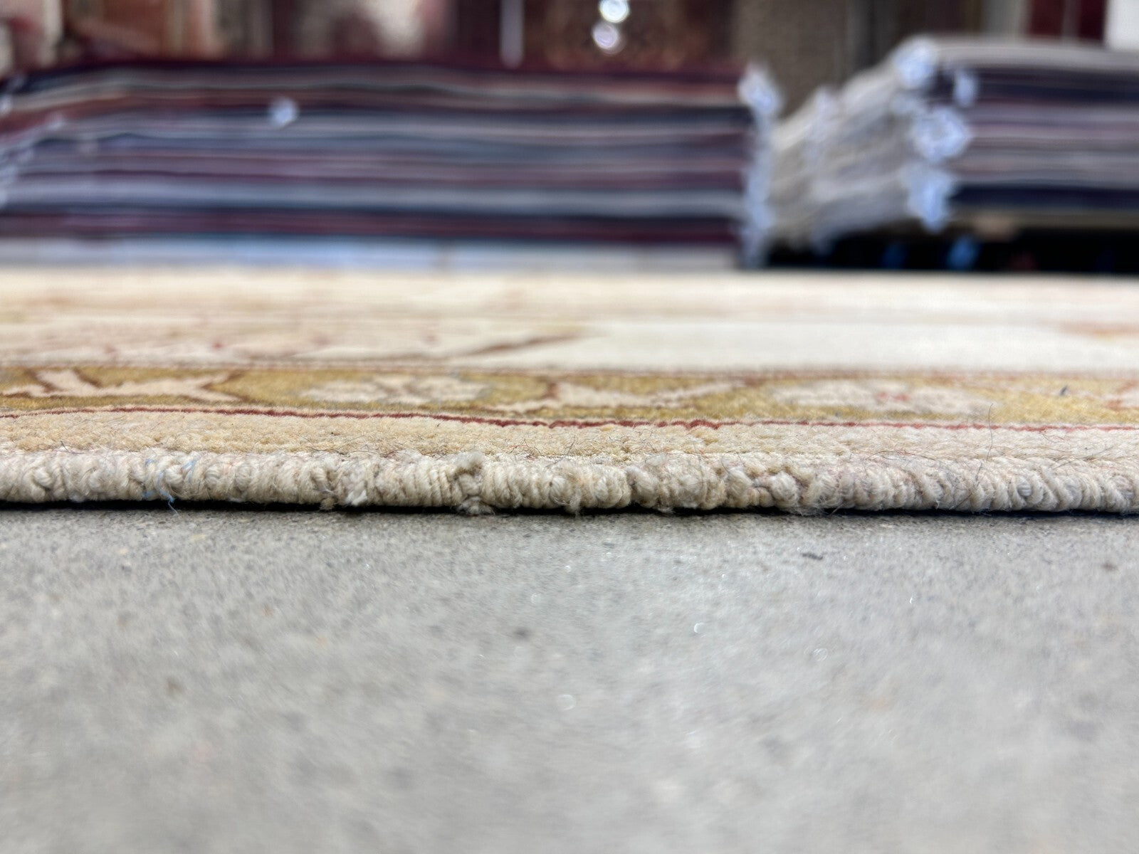 7'0"x9'3" Hand-Knotted 100% Wool Pile Indian Arut Carpet - Area Rug