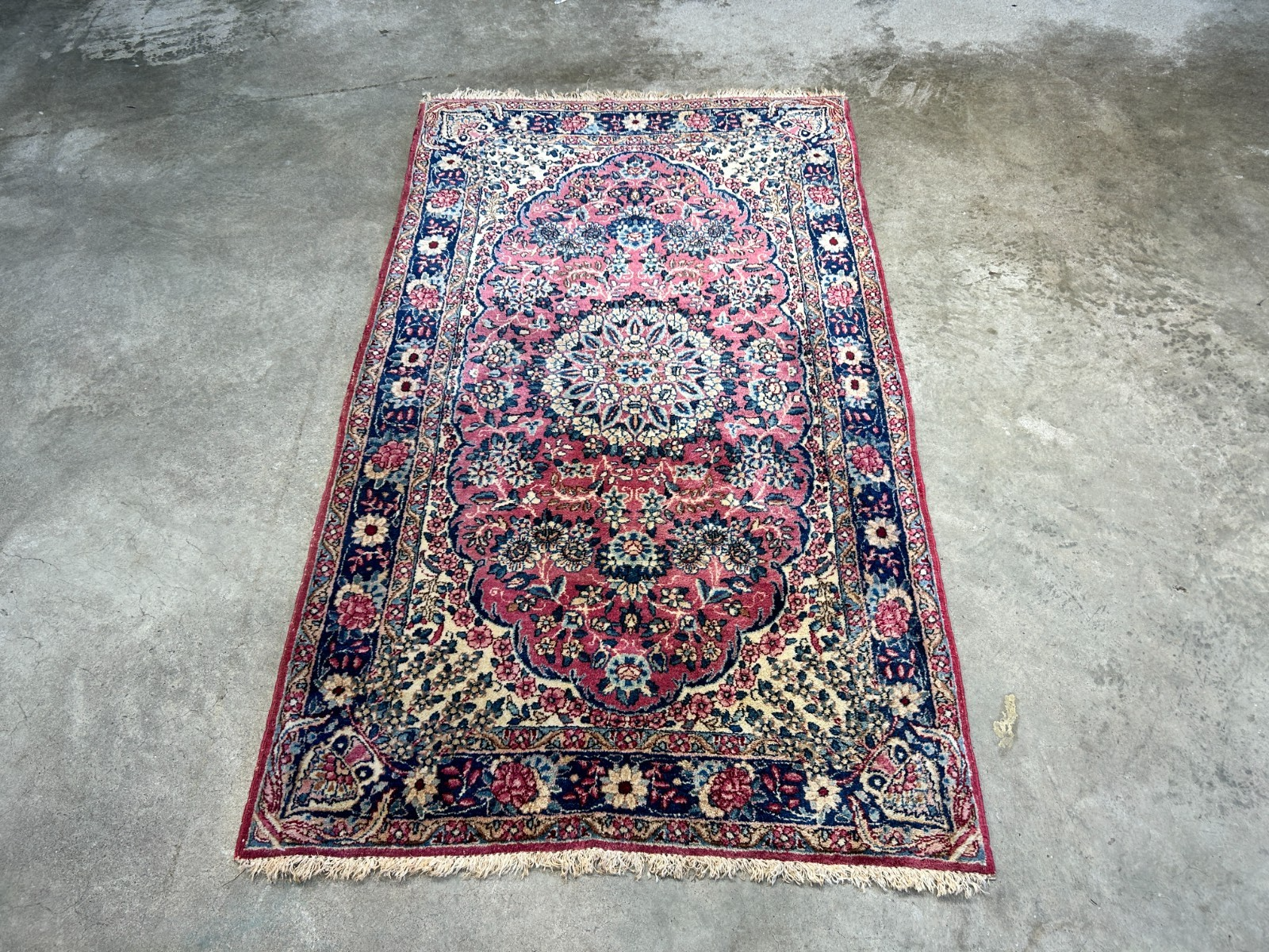 3'x5'1" Antique Hand-Knotted 100% Wool Pile Ravare Kermane Rug