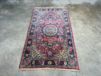 3'x5'1" Antique Hand-Knotted 100% Wool Pile Ravare Kermane Rug