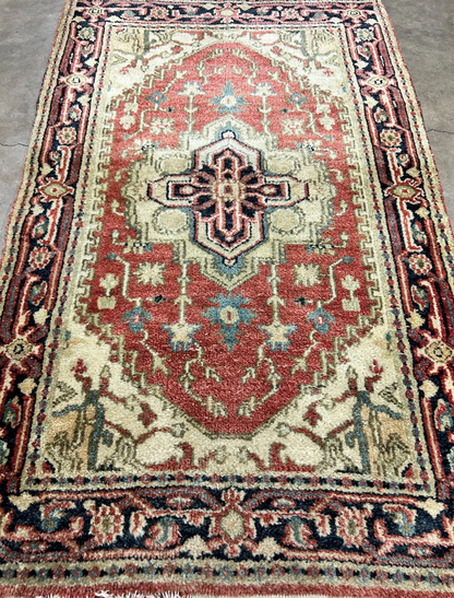3'x5' Hand-Knotted 100% Wool Pile IndoSerapi Rug