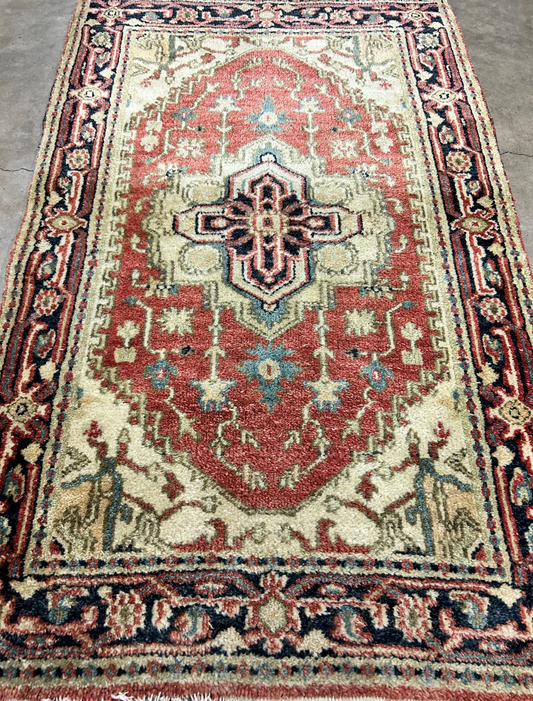 3'x5' Hand-Knotted 100% Wool Pile IndoSerapi Rug