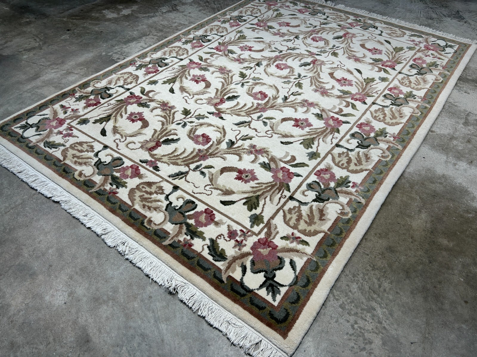 6'x9' Hand-Knotted 100% Wool Pile Art Deco Carpet - Area Rug