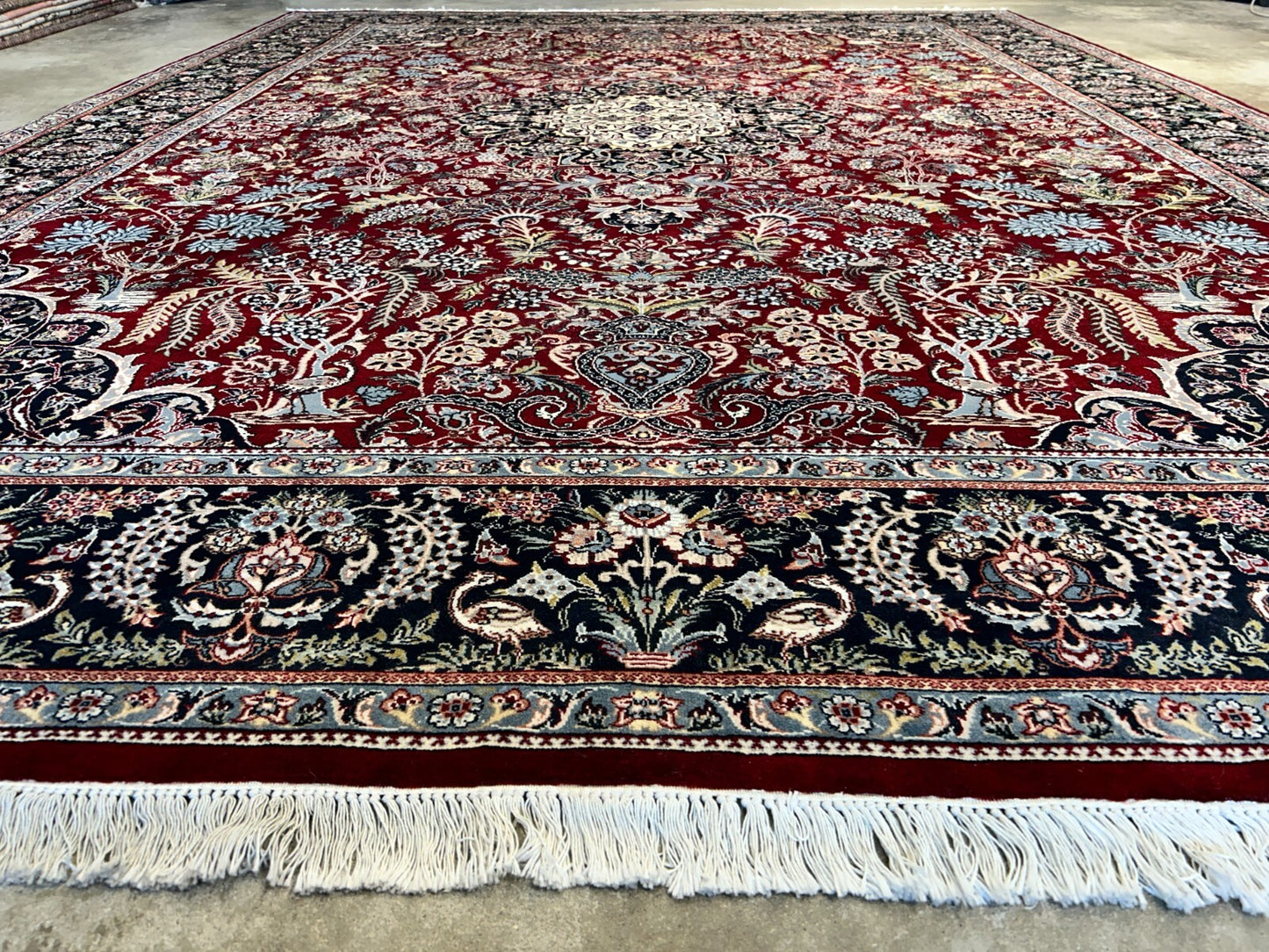 9'1"x12'4" Hand-Knotted 100% Wool Pile Oriental Rug