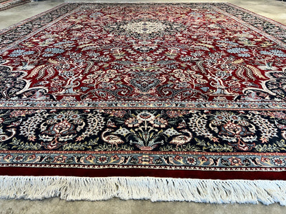 9'1"x12'4" Hand-Knotted 100% Wool Pile Oriental Rug
