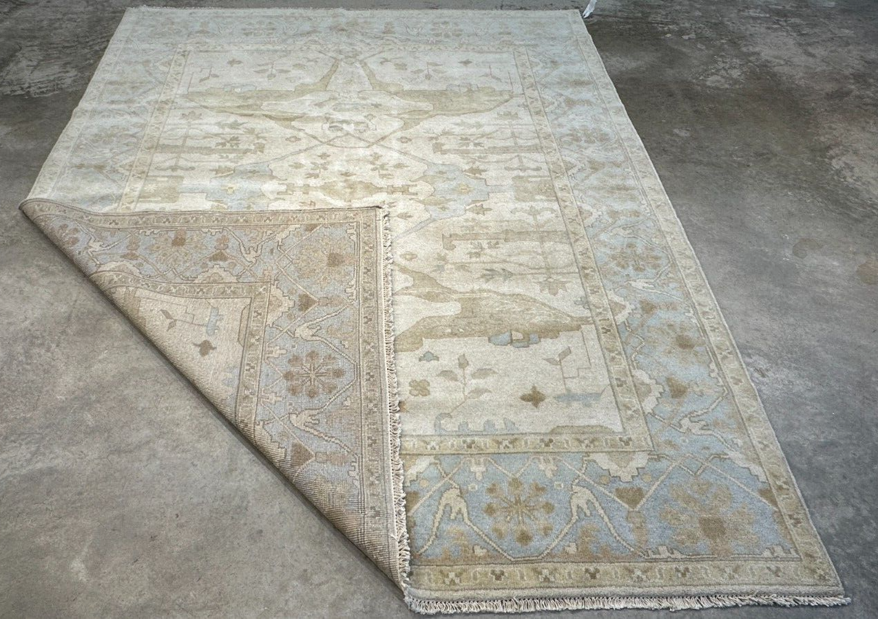 8'x10' Hand-Knotted 100% Lamb Wool Oushak Carpet - Area Rug