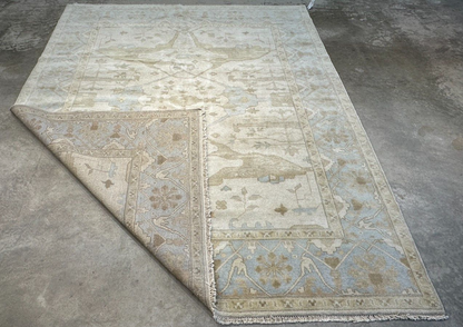 8'x10' Hand-Knotted 100% Lamb Wool Oushak Carpet - Area Rug